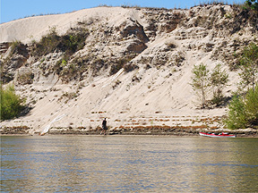 "Sand Mountain" illustrates the impact of dredging.